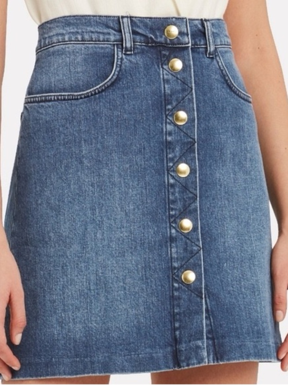 Frame Denim Clare Button Mini Skirt